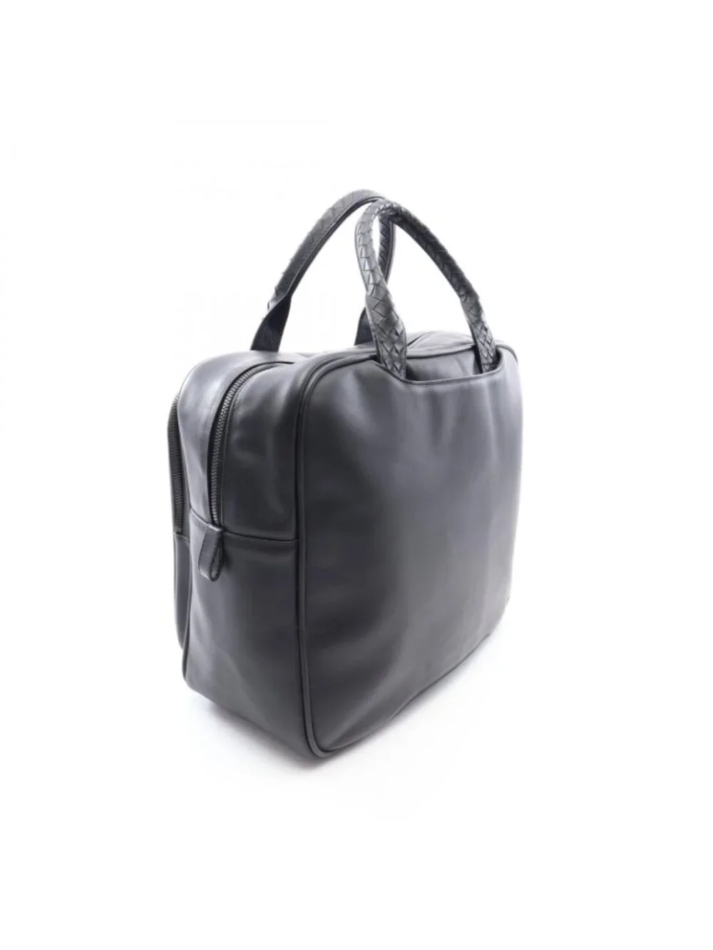 Bottega Veneta Business Intrecciato Black Leather Briefcase